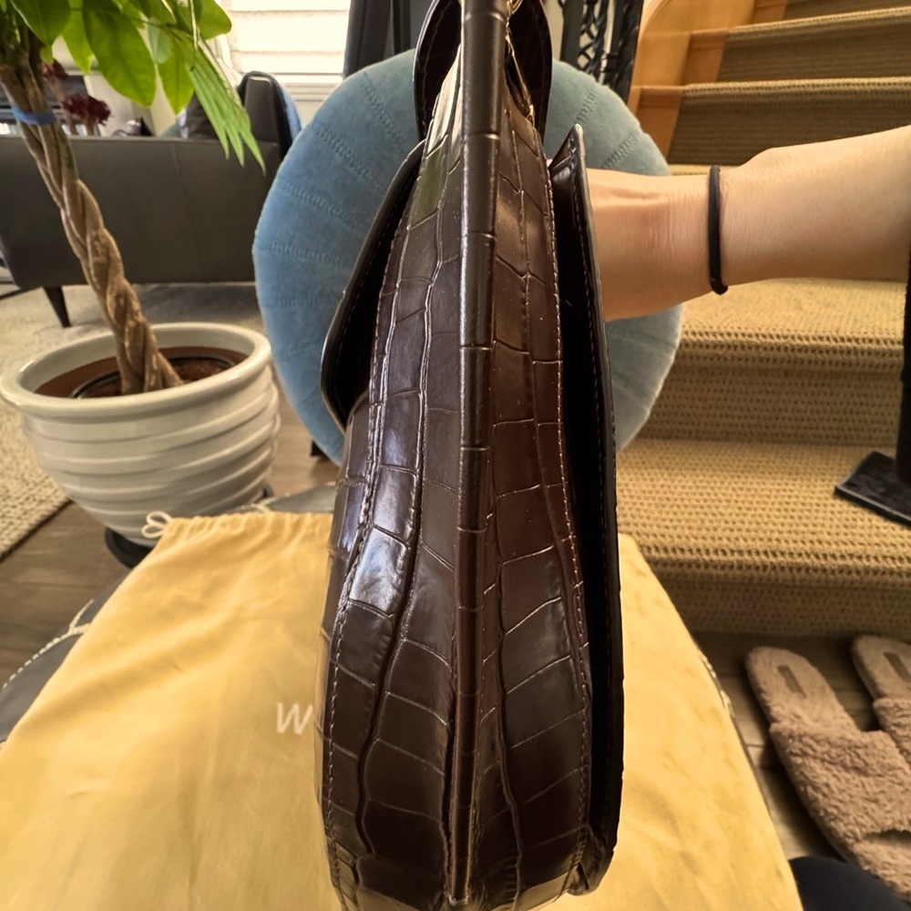 Wandler Hortensia Top Handle Bag Croc-embossed Brown Calfskin leather - Picture 8 of 11